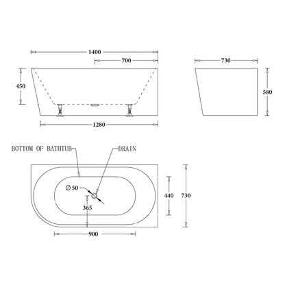 Milan Right Corner Bathtub