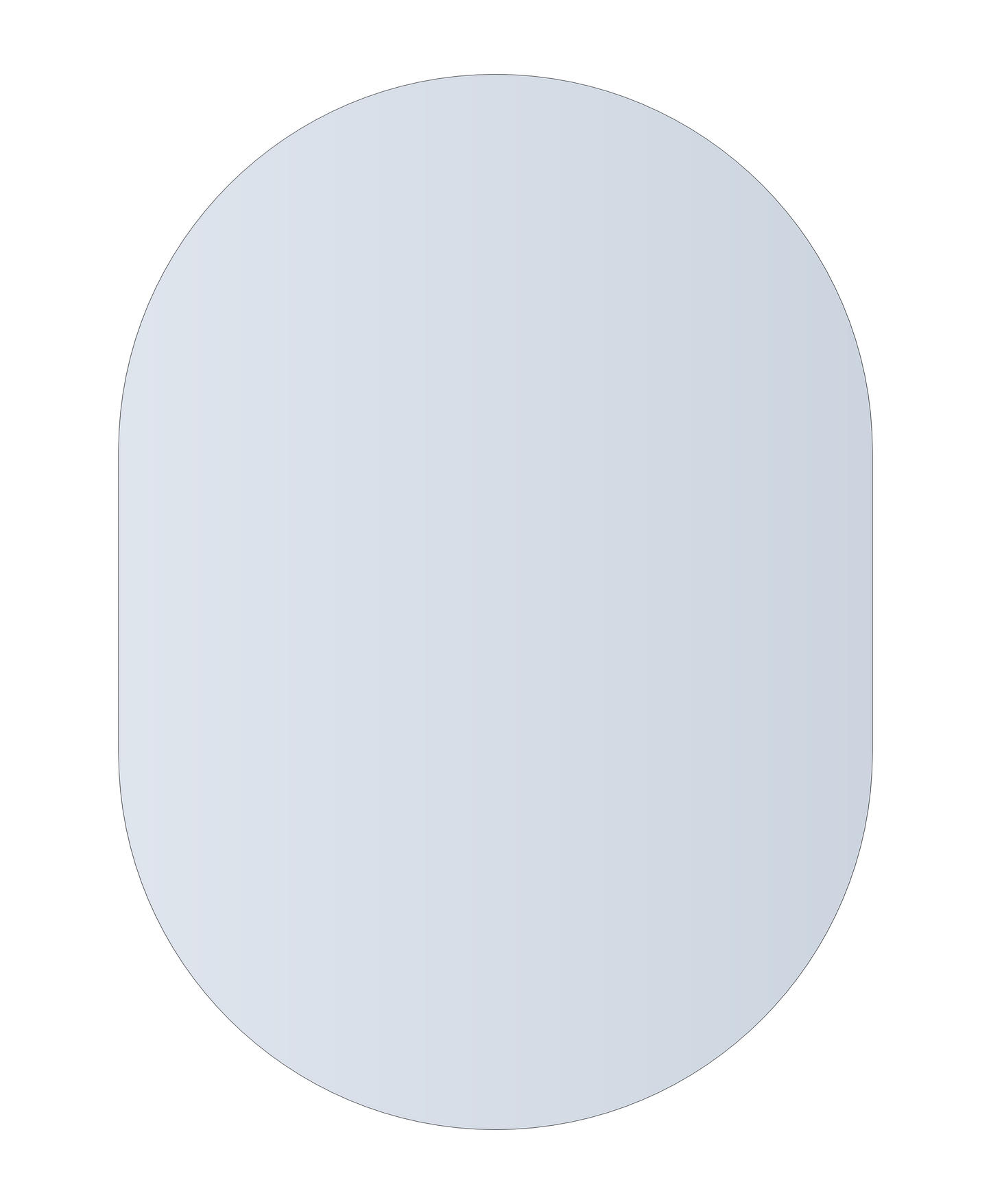 Duke Polished Edge Pill Mirror Glue-to-Wall and Demister