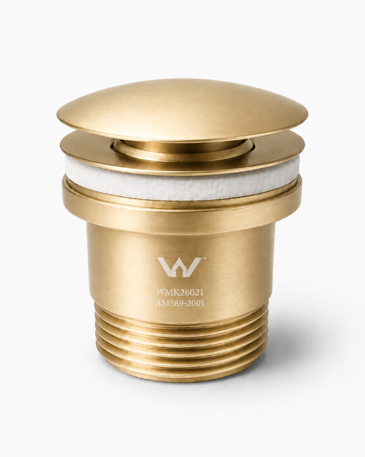 Carysil 32mm Light Brushed Gold No Overflow Basin Waste