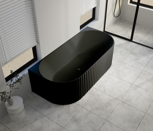 1700x800x600mm Jade Fluted Back to Wall Black