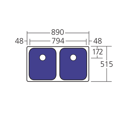 Nu-Petite Double Bowl Undermount Sink