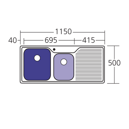 Nu-Petite 1 & 3/4 Bowl Topmount Sink With Drainer
