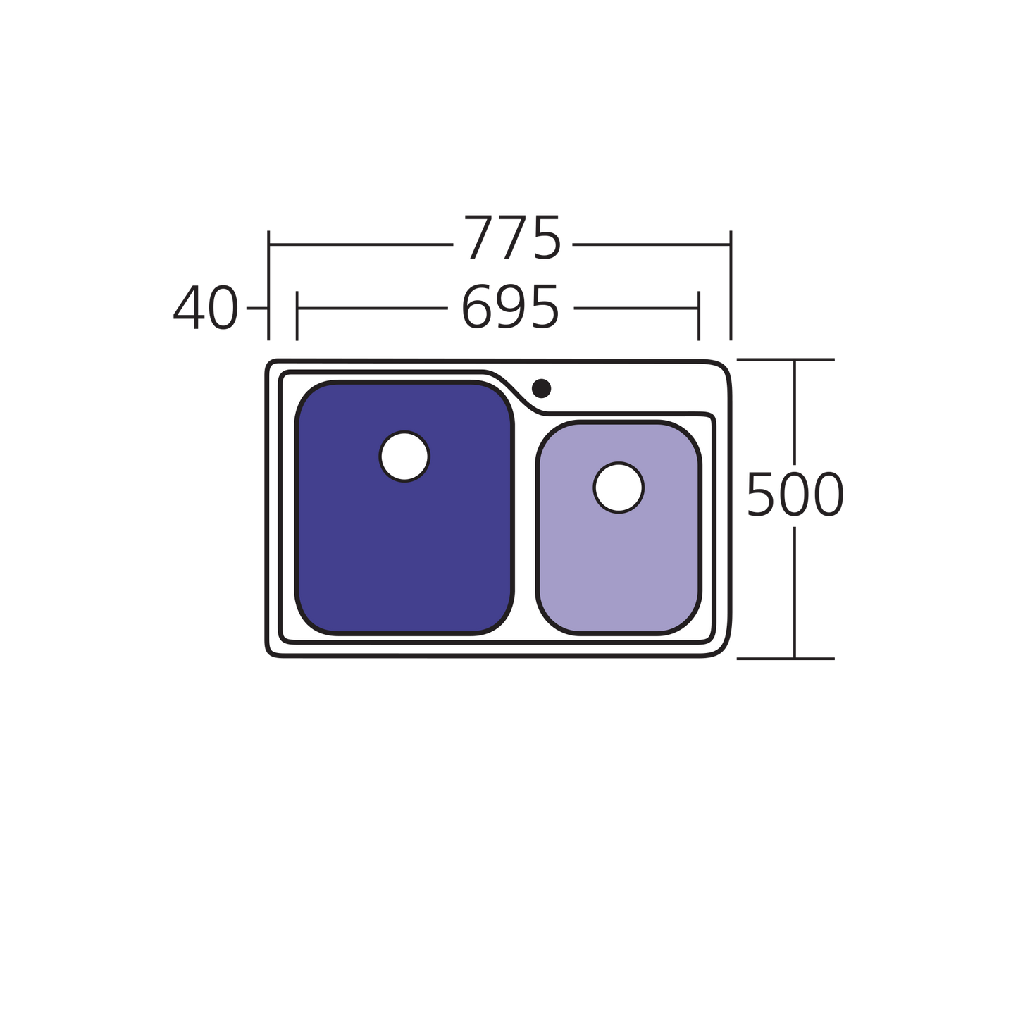 Nu-Petite 1 & 3/4 Bowl Topmount Sink