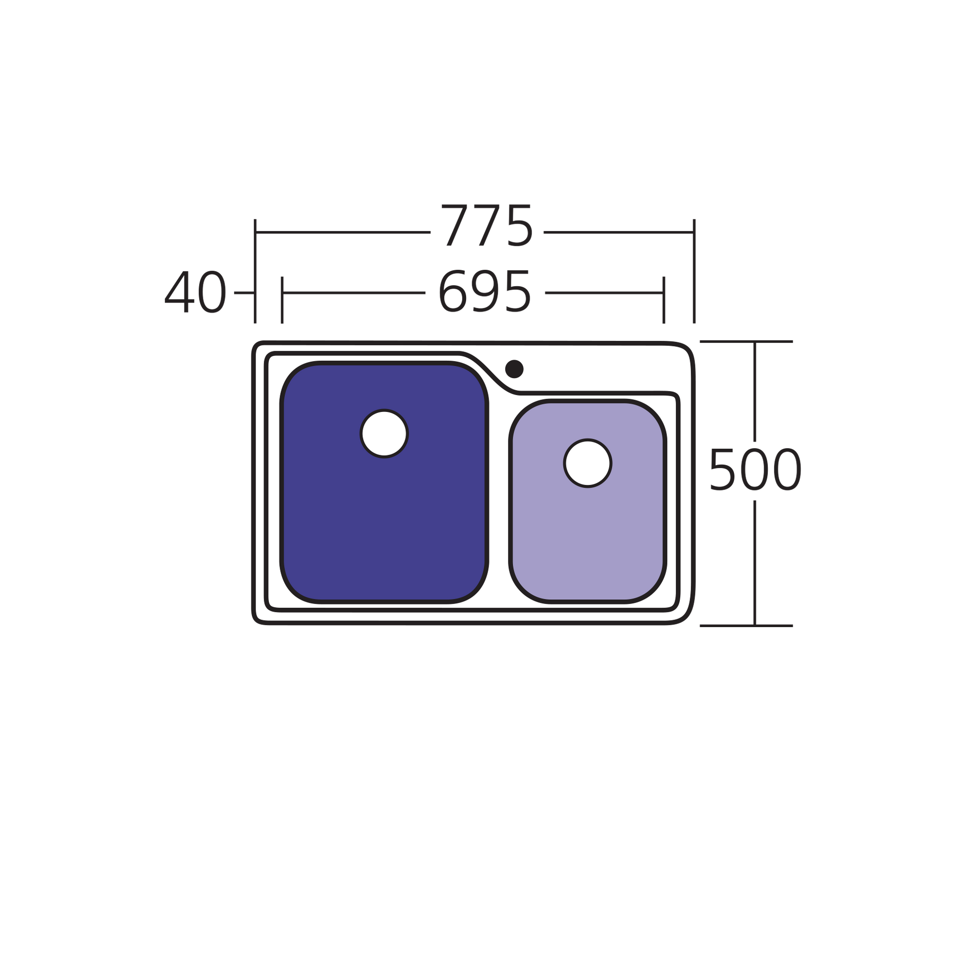Nu-Petite 1 & 3/4 Bowl Topmount Sink