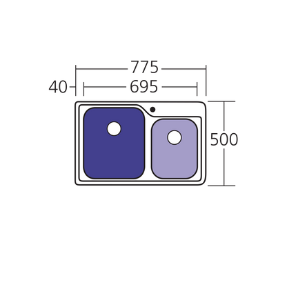 Nu-Petite 1 & 3/4 Bowl Topmount Sink