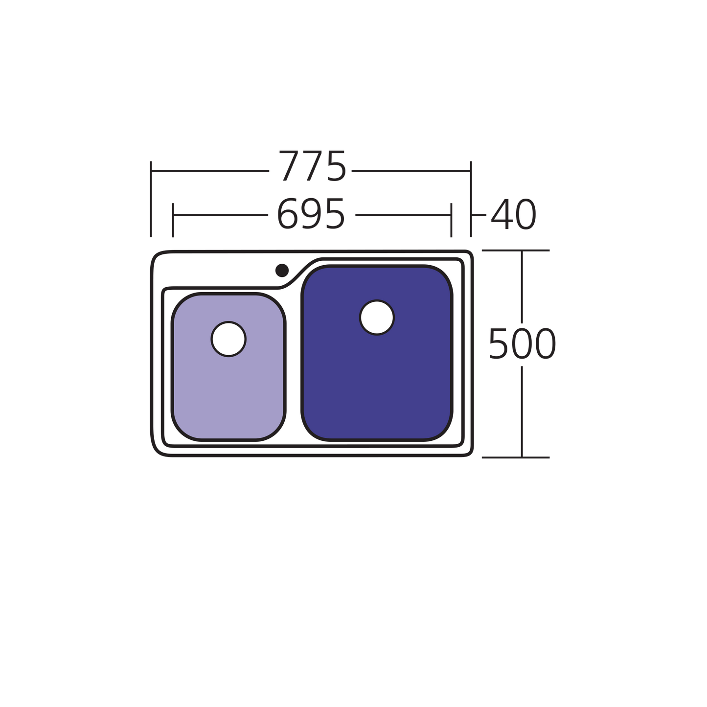 Nu-Petite 1 & 3/4 Bowl Topmount Sink