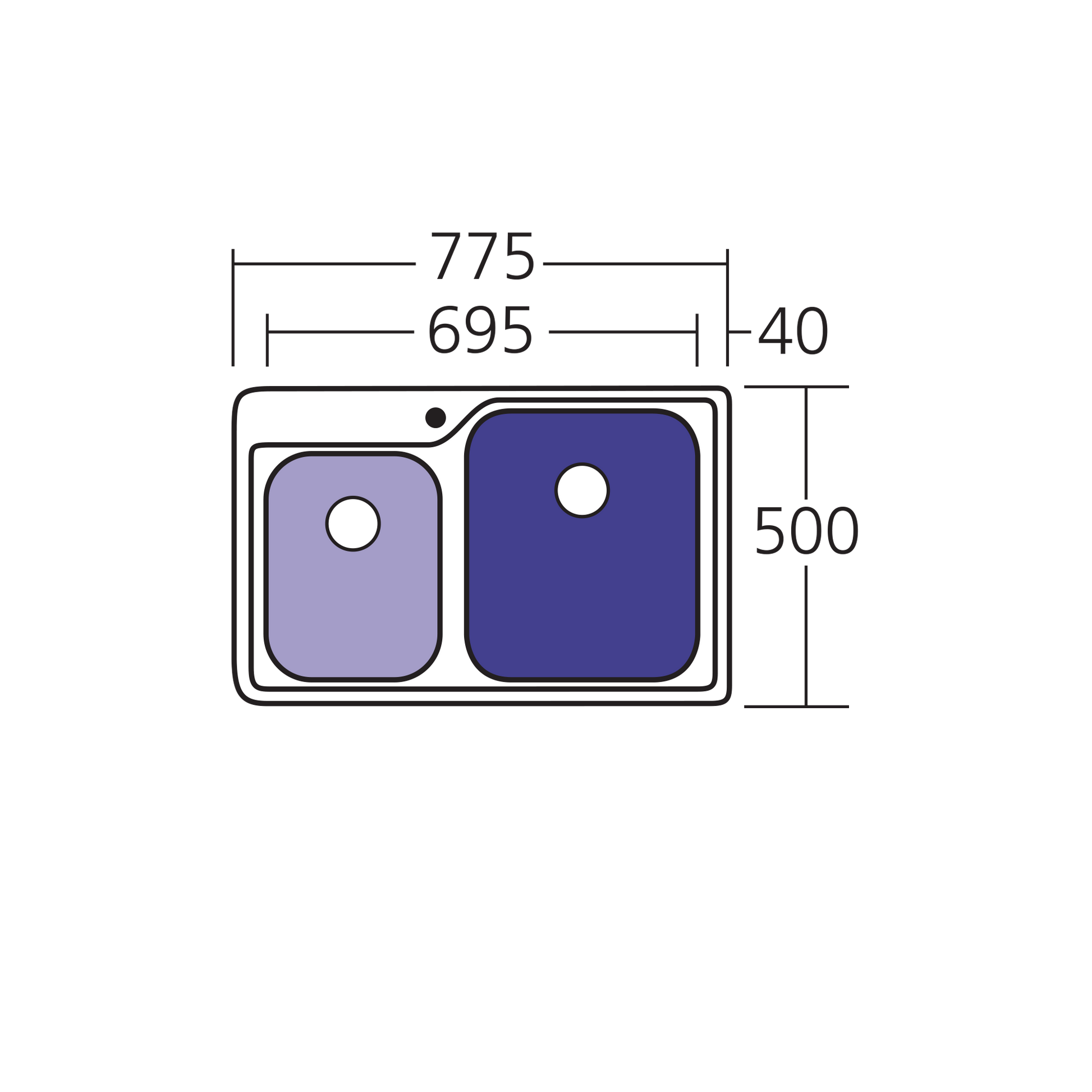 Nu-Petite 1 & 3/4 Bowl Topmount Sink