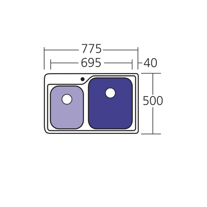Nu-Petite 1 & 3/4 Bowl Topmount Sink