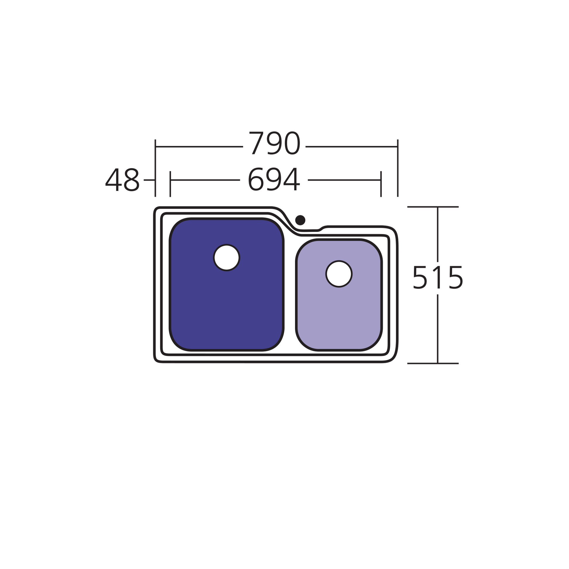 Nu-Petite 1 & 3/4 Bowl Undermount Sink