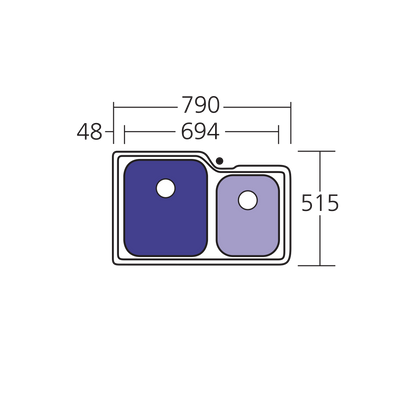 Nu-Petite 1 & 3/4 Bowl Undermount Sink