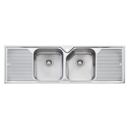 Nu-Petite Double Bowl Topmount Sink With Double Drainer