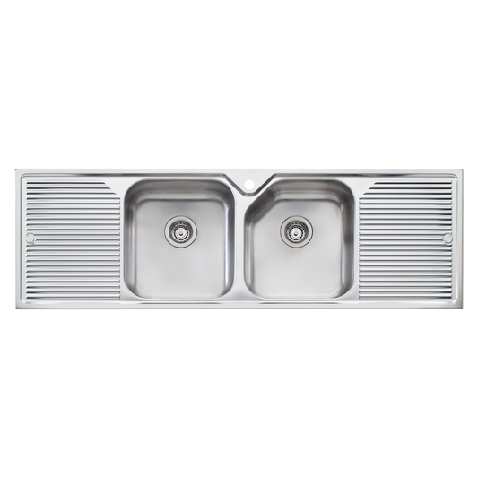 Nu-Petite Double Bowl Topmount Sink With Double Drainer