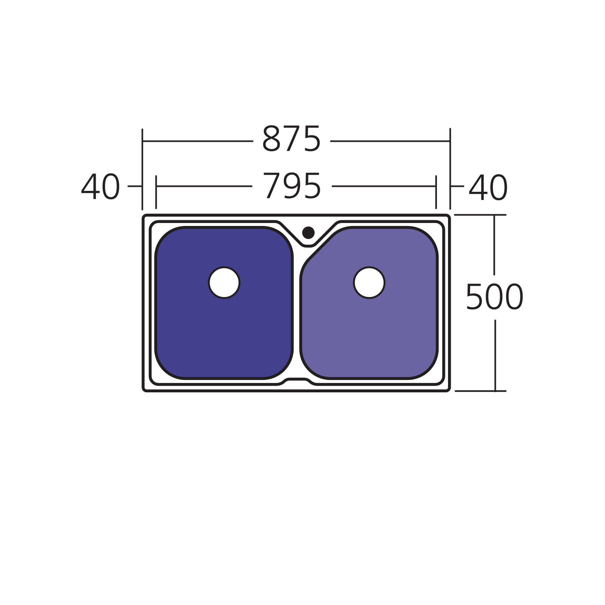 Nu-Petite Double Bowl Topmount Sink