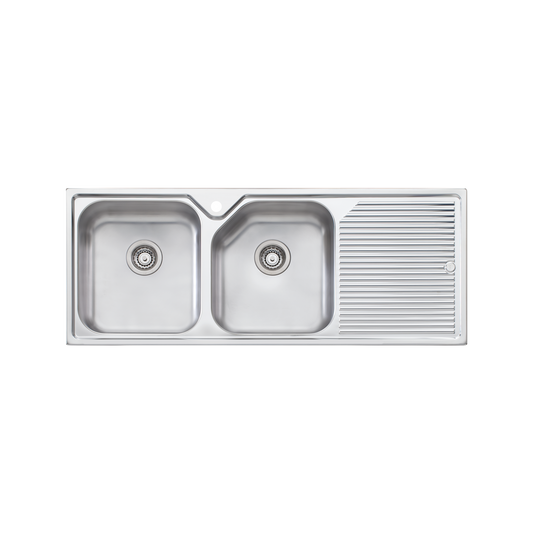 Nu-Petite Double Bowl Topmount Sink With Drainer