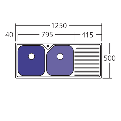 Nu-Petite Double Bowl Topmount Sink With Drainer