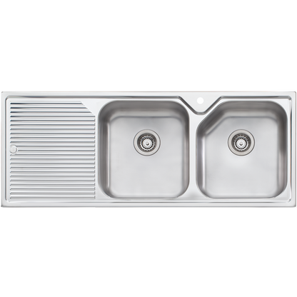 Nu-Petite Double Bowl Topmount Sink With Drainer