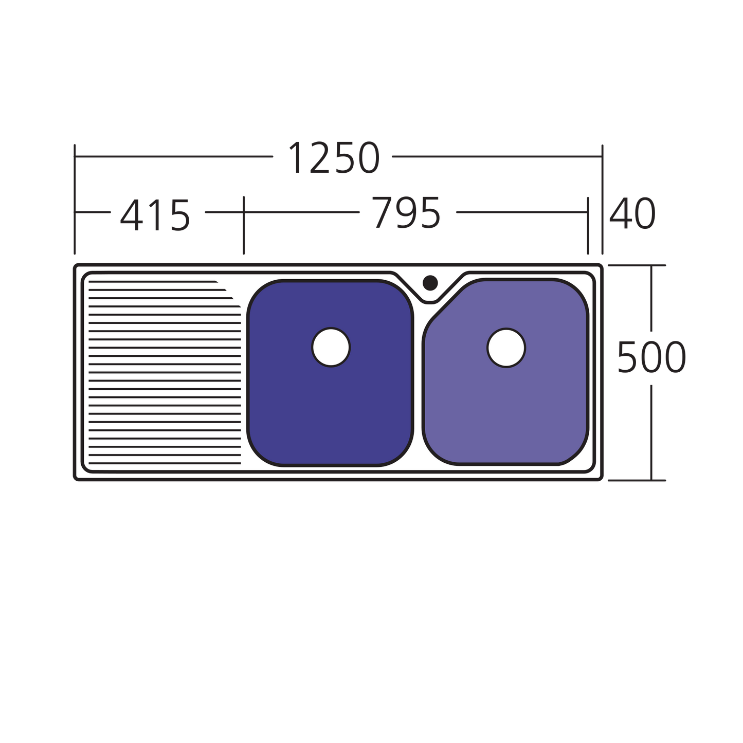 Nu-Petite Double Bowl Topmount Sink With Drainer