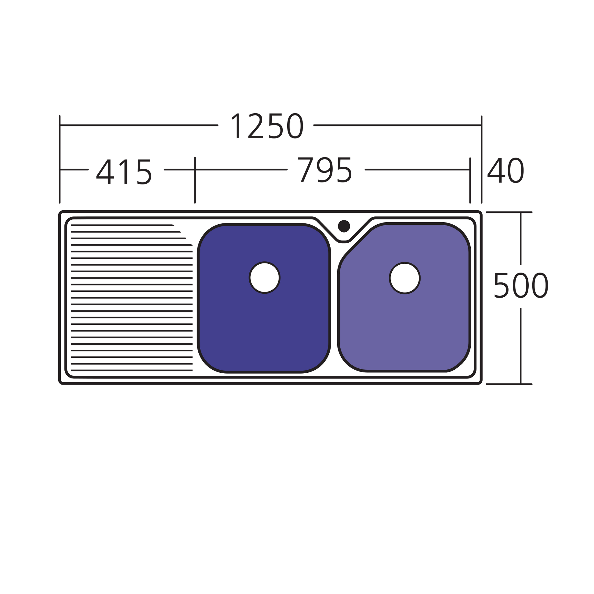 Nu-Petite Double Bowl Topmount Sink With Drainer
