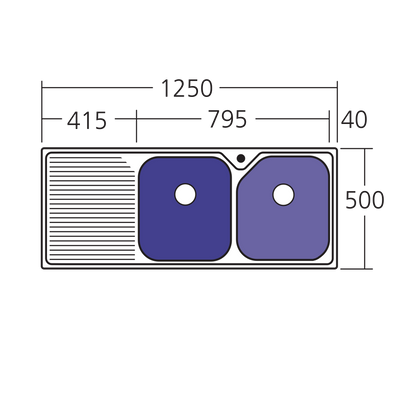 Nu-Petite Double Bowl Topmount Sink With Drainer