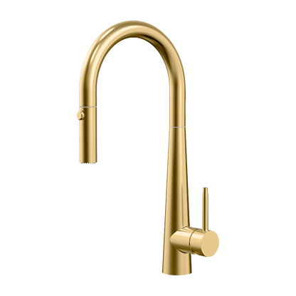 Novaire Pull Out Kitchen Sink Mixer in Brushed Aurum