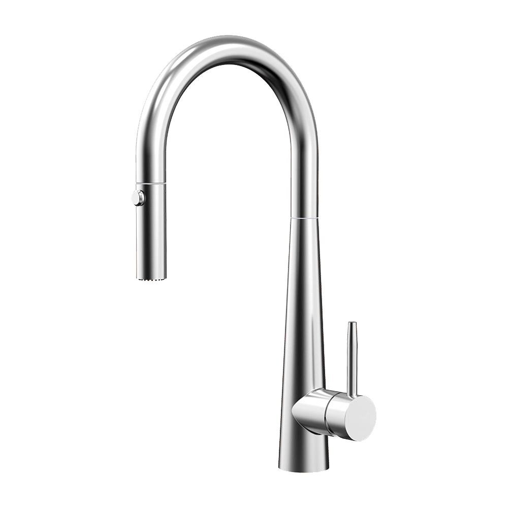 Novaire Pull Out Kitchen Sink Mixer in Sterling Chrome