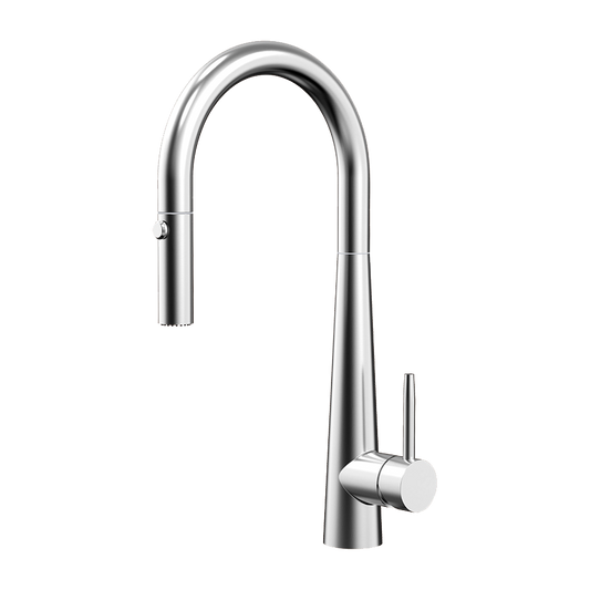 Novaire Pull Out Kitchen Sink Mixer in Sterling Chrome