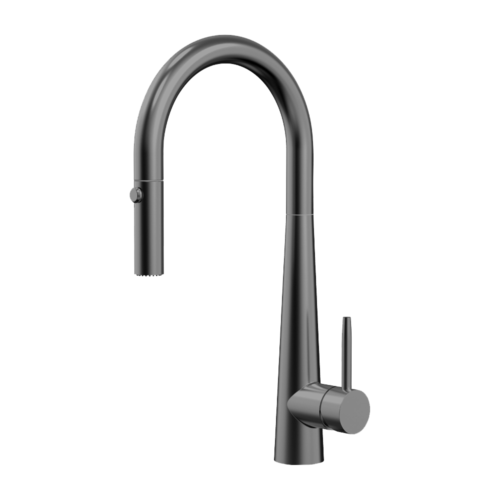 Novaire Pull Out Kitchen Sink Mixer in Forged Gunmetal