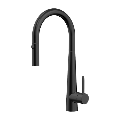Novaire Pull Out Kitchen Sink Mixer in Noir Obsidian