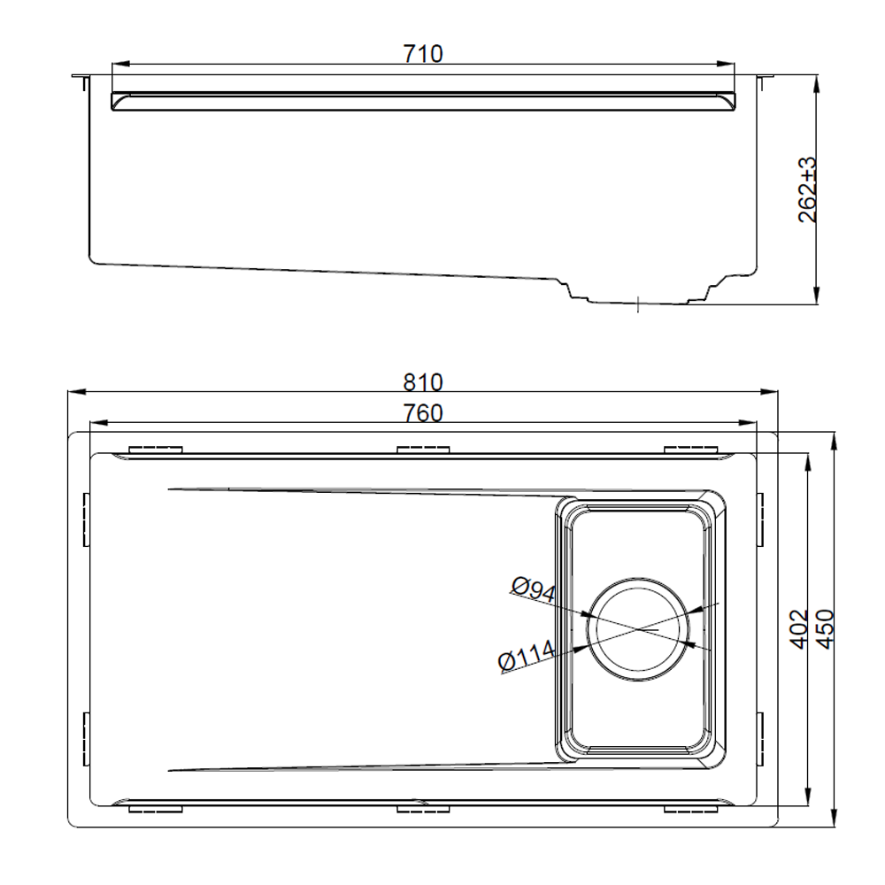 Novaq Handmade Kitchen Sink in Raw Stainless Steel