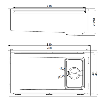 Novaq Handmade Kitchen Sink in Raw Stainless Steel