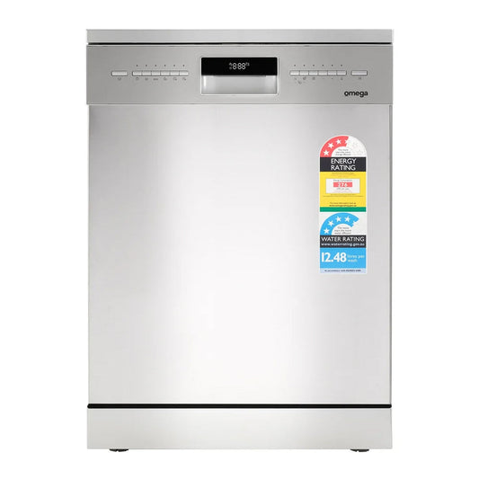Omega 60cm Freestanding Dishwasher Auto Open Stainless Steel