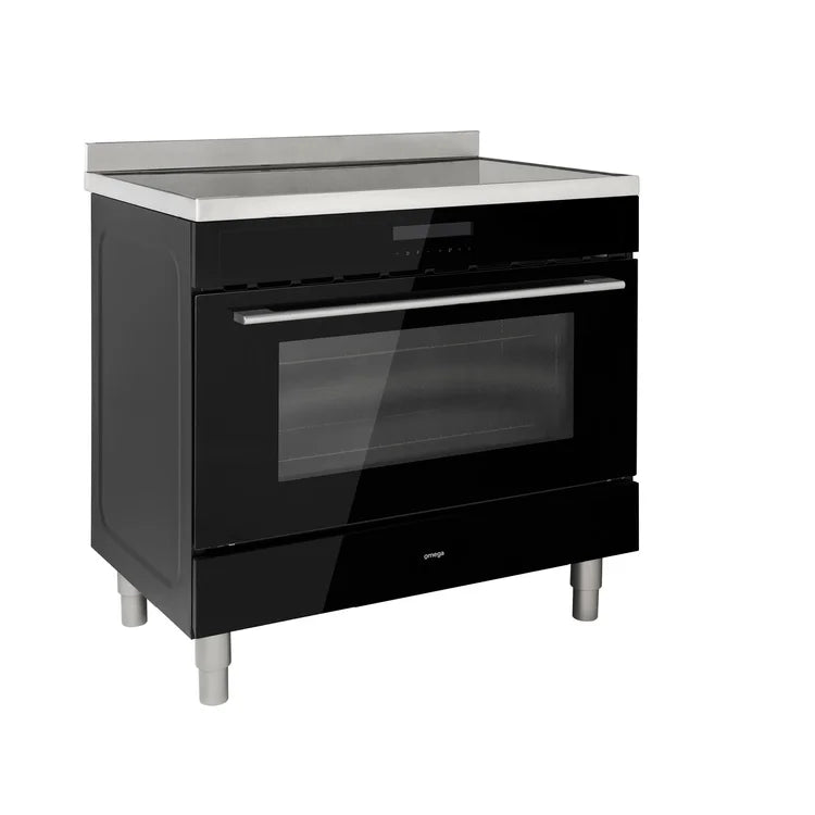Omega 90cm Freestanding Cooker with Induction Cooktop-Black
