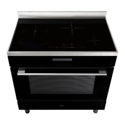Omega 90cm Freestanding Cooker with Induction Cooktop-Black