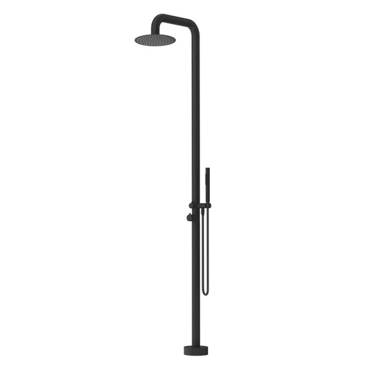 Bella Vista Mica Soft Square Freestanding Outdoor Shower Black