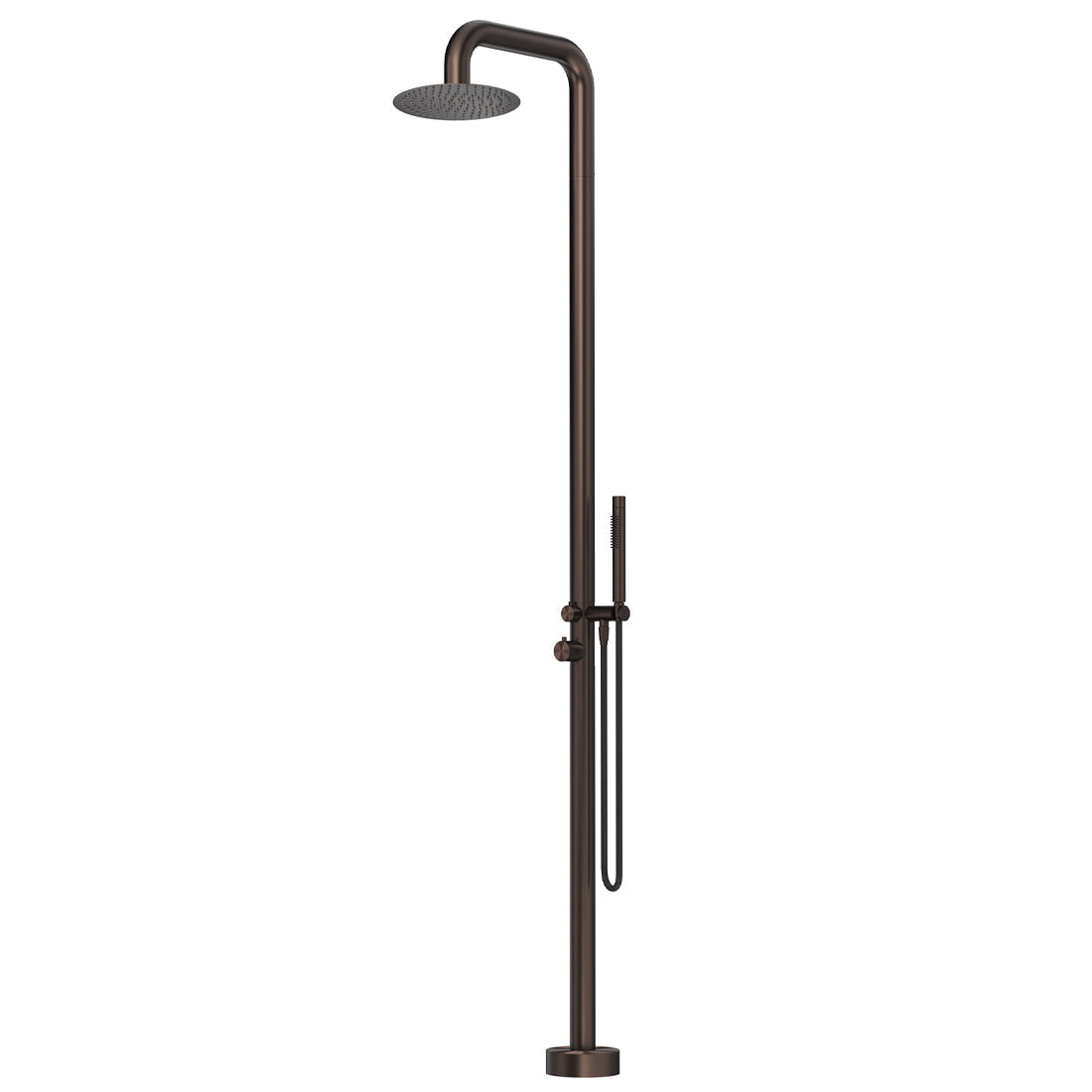 Bella Vista Mica Soft Square Freestanding Outdoor Shower Dusk Bronze