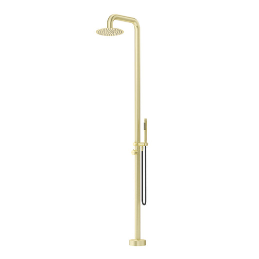 Bella Vista Mica Soft Square Freestanding Outdoor Shower French Gold
