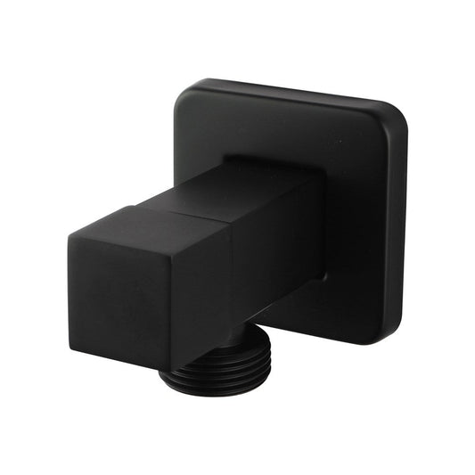 Bathroom Square Black 14 Turn Washing Machine Stop Tap(one piece)