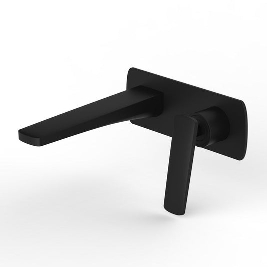 Sera Square Black Wall Mixer with Spout