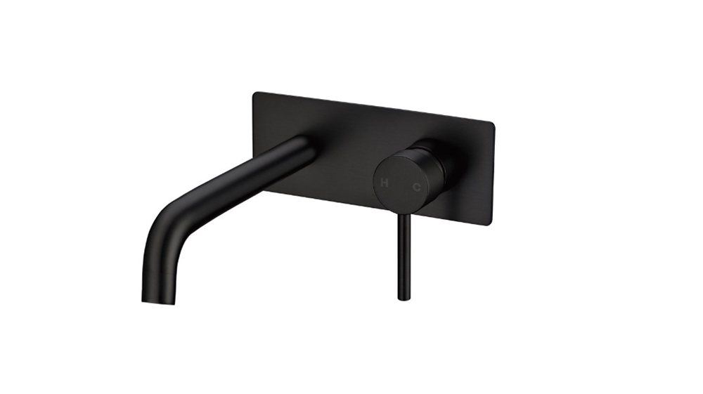 LUCID PIN Series Black Wall Mixer With Spout ( Color Up)