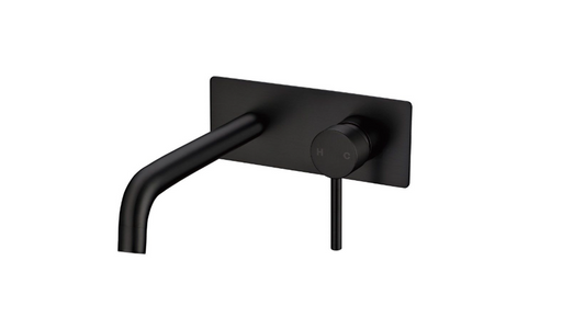 LUCID PIN Series Black Wall Mixer With Spout ( Color Up)