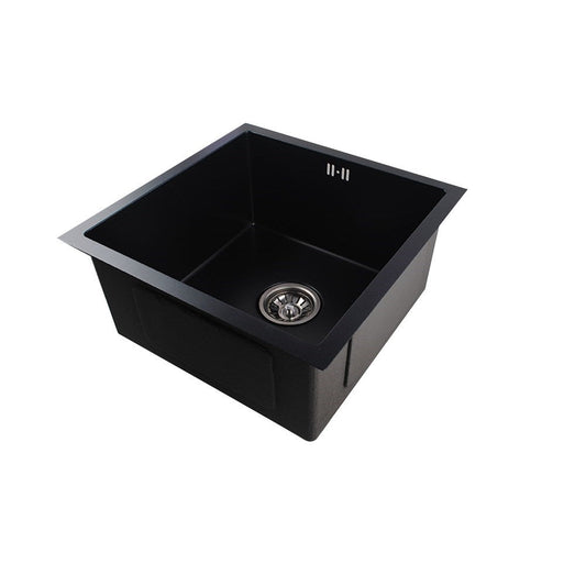 1.2mm Dark Grey Stainless Steel Handmade Single Bowl TopUndermount KitchenLaundry Sink 440*440*205mm