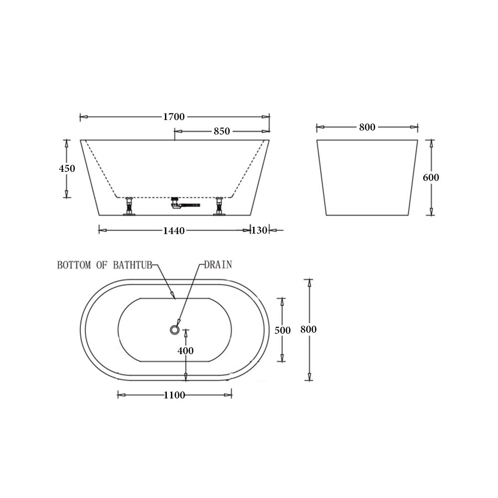 Oslo Freestanding Bathtub in Black