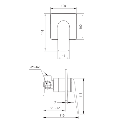 Paris Wall Mixer - Trim Kit Only