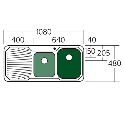 Petite 1 & 3/4 Bowl Sink With Drainer