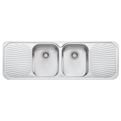 Petite Double Bowl Sink With Double Drainer