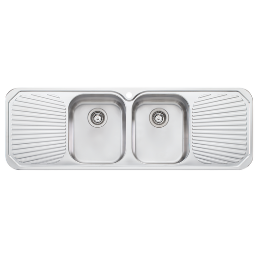 Petite Double Bowl Sink With Double Drainer