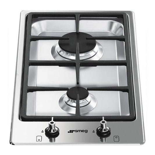 Smeg Classic Domino 2 Burner Gas Cooktop Stainless Steel 30cm