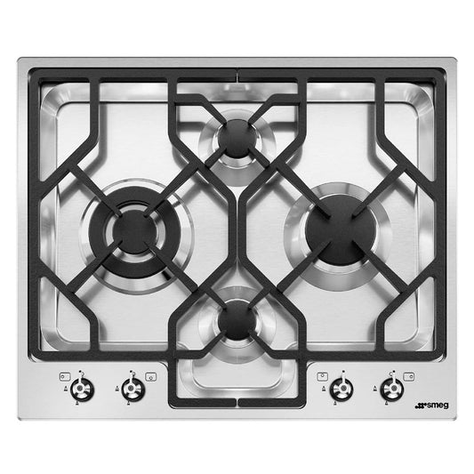 Smeg Classic 4 Burner Gas Cooktop Ultra Low Stainless Steel 60cm