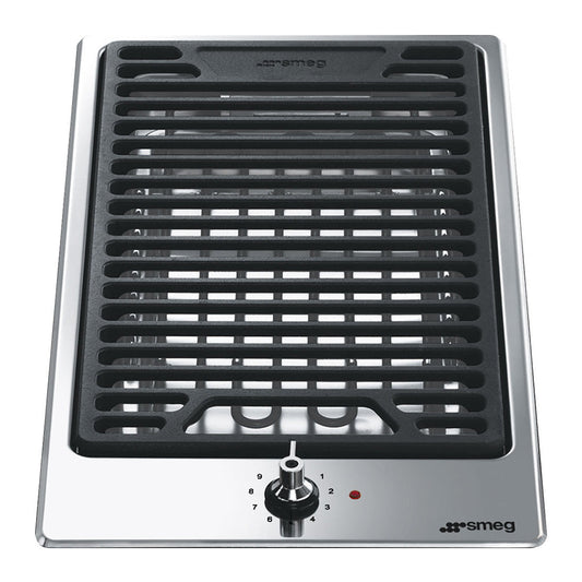 Smeg Classic Domino Electric Barbecue Stainless Steel 30cm