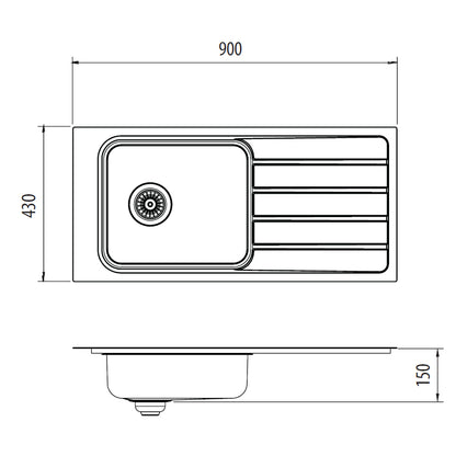 Puro Single Bowl Topmount Care Sink With Drainer